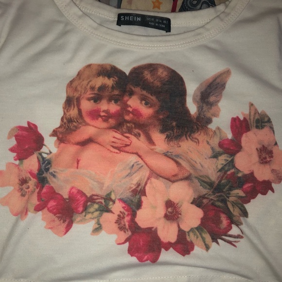 long sleep xs crop top with cute angel design 👼 - Picture 2 of 3